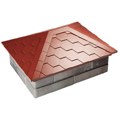 Колпак ZKING EVEREST 520х390мм на столб 2х1.5 кирпича Красный