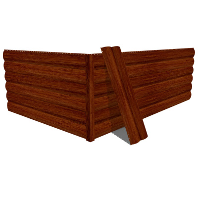 Фото сайдинга металлического (металлосайдинга) Блок-Хаус под бревно SteelArt под дерево Античный Дуб для фасада дома